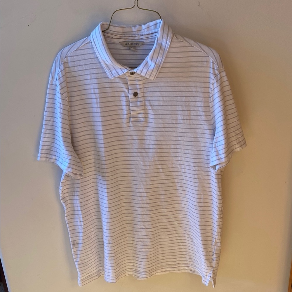 Calvin Klein White Polo Shirt Classic Design
